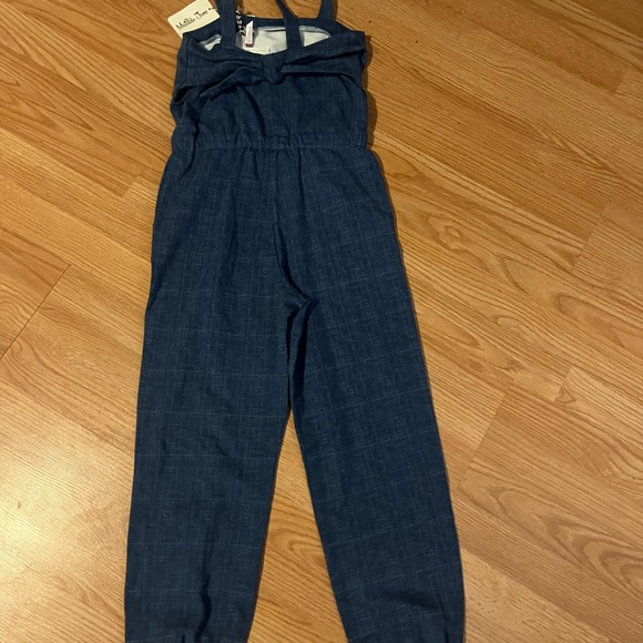 Matilda Jane 435 kids girl's size 12 Radiant Smile blue drawstring jumpsuit. NWT - Picture 3 of 7